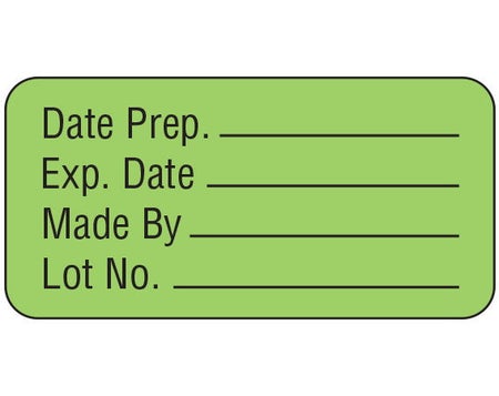 Pre-Printed / Write On Label Shamrock Auxiliary Label Green Vac Date Prep. _____ / Exp Date _____ … Black Quality Control Label 3/4 X 1-1/2 Inch