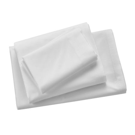 Bed Sheet Global Select™ Flat 66 X 108 Inch White / White Hem 55% Cotton / 45% Polyester Reusable