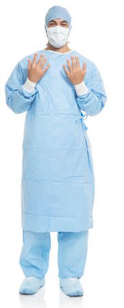 Surgical Gown Aero Blue X-Large Blue NonSterile AAMI Level 3 Disposable