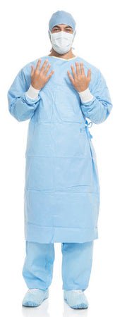 Surgical Gown with Towel Aero Blue Large / X-Long Blue Sterile AAMI Level 3 Disposable