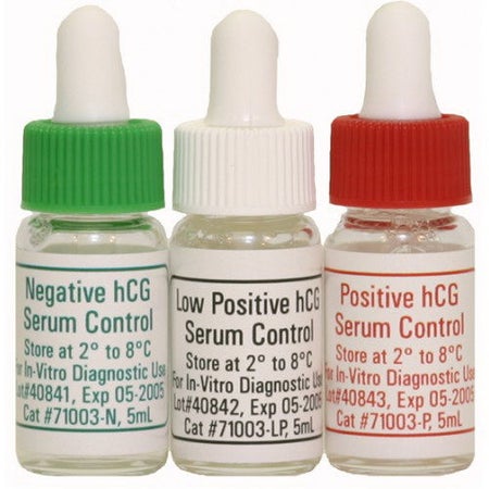 Reproductive Endocrinology Control Set Human Chorionic Godadotropin (hCG) Serum Negative / Low Positive / Positive Level 3 X 2.5 mL