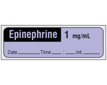 Drug Label Shamrock Syringe Label Epinephrine Purple 1/2 X 1 Inch