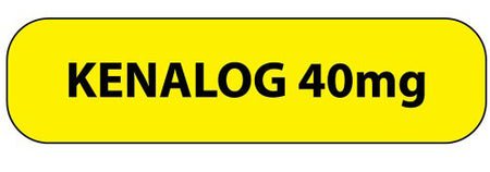 Drug Label MedVision® Anesthesia Label Kenalog 40mg Yellow 3/8 X 1-7/16 Inch