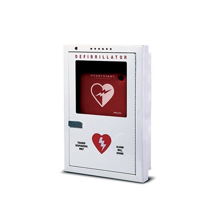 AED Semi-Recessed Cabinet AED With Alarm and Lights For M5066A, E, S, EM, 940010XX, 940020XX, 940030XX, M3860A, M3861A, M3840A, M3841A, FR3 Philips Medical Instruments