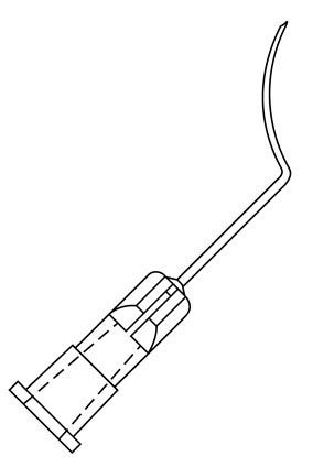 Lasik Irrigation Cannula Oasis® 26 Gauge 1 Inch Length 9 mm Formed Extension With Spatulated Tip