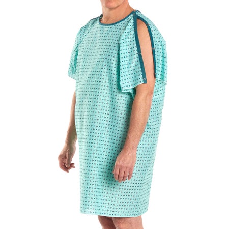 Patient Exam Gown One Size Fits Most Geometric Print Reusable