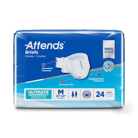 Incontinence Brief Attends® Advanced Adult Medium Unisex Disposable Heavy Absorbency