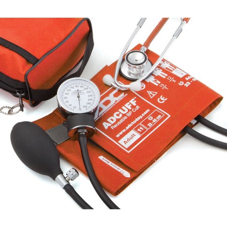 Reusable Aneroid / Stethoscope Set Pro's Combo II™ 23 to 33 cm Adult Cuff Dual Head General Exam Stethoscope Pocket Aneroid
