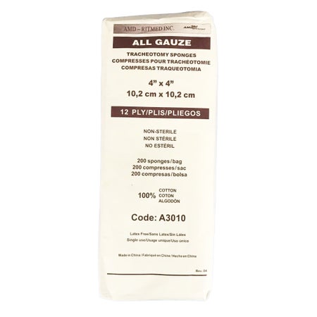 Drain Sponge All Gauze 4 X 4 Inch 12-Ply NonSterile 2 per Pack