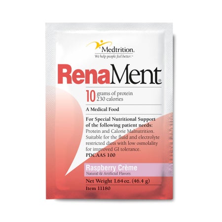 Oral Supplement RenaMent® Raspberry Cream Flavor Powder 46.4 Gram Individual Packet