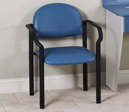 Side Chair Premium Series Black Fixed Arms Vinyl 300 lbs. Weight Capacity