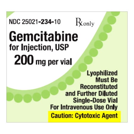 Gemcitabine HCl, Preservative Free 200 mg Injection 10 mL