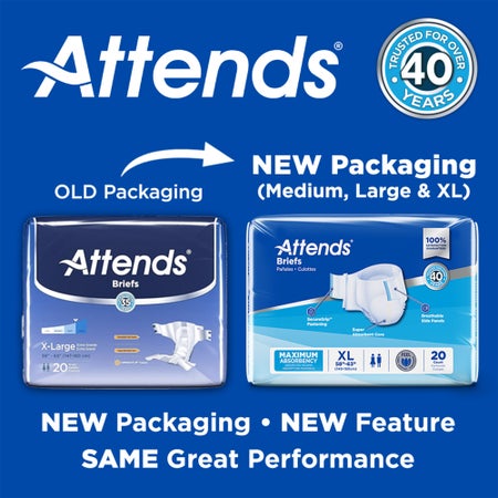 Incontinence Brief Attends® Adult Large Unisex Disposable Heavy Absorbency