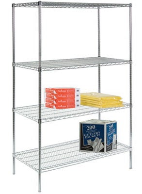 Wire Shelving Unit 4 Shelves Adjustable 18 X 36 X 54 Inch