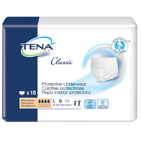 Absorbent Underwear TENA® Classic Pull On with Tear Away Seams Adult Large Unisex Disposable Moderate Absorbency