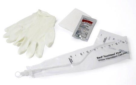 Intermittent Catheter Tray Touchless® Plus Straight Tip 16 Fr. Without Balloon Vinyl