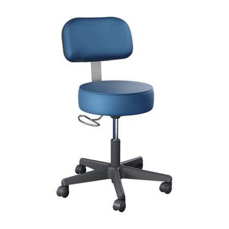 Exam Stool Value Plus Series Contoured Backrest Pneumatic Height Adjustment 5 Casters Slate Blue