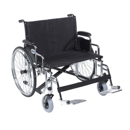 Bariatric Wheelchair drive™ Sentra EC Dual Axle Desk Length Arm Swing-Away Footrest Black Upholstery 26 Inch Seat Width Adult 700 lbs. Weight Capacity