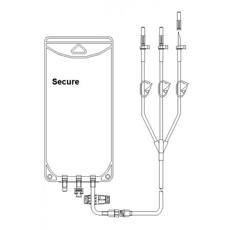 EVA Empty Bag Advanced Medical Systems 3,000 mL 3 Port 2 Vented Leg