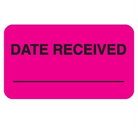 Pre-Printed Label Auxiliary Label Pink Paper DATE RECEIVED ____________ Black Quality Control Label 1 X 3-3/4 Inch