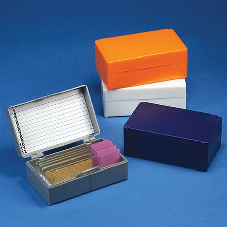 Slide Storage Box Globe® Scientific Gray ABS Plastic / Cork 12 Slide Capacity