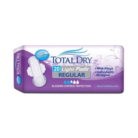 Bladder Control Pad TotalDry™ 11 Inch Length Moderate Absorbency Polymer Core Regular