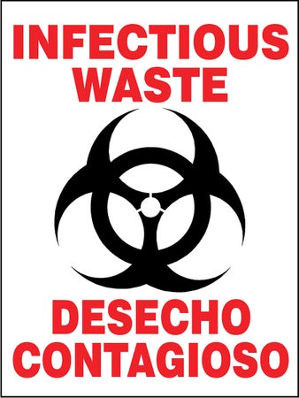 Door / Wall Sign Caution Infectious Waste