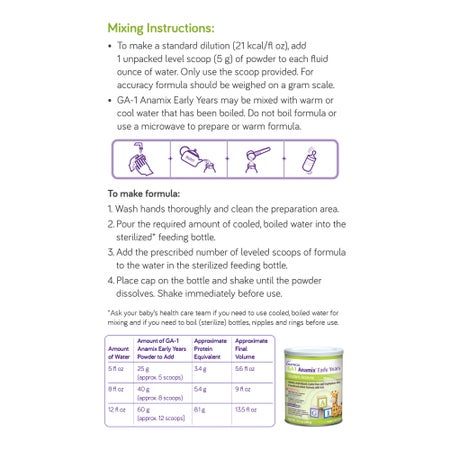 Infant Formula GA-1 Anamix® Early Years Unflavored 14.1 oz. Can Powder Amino Acid Glutaric Aciduria Type-1 (GA-1)