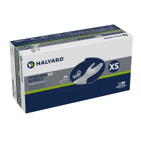 Exam Glove STERLING SG® X-Small NonSterile Nitrile Standard Cuff Length Textured Fingertips Gray Chemo Tested