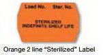 Pre-Printed Label Auxiliary Label Orange Paper LOAD NO. Ster No./STERILIZED/INDEFINITE SHELF LIFE Black Sterilization Label