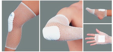 Elastic Net Retainer Dressing Stretch Net™ Tubular White Elastic Size 12 25 Yard Length X-Large Torso NonSterile