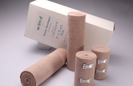Elastic Bandage Welmed Premium Weave 3 Inch X 5 Yard Single Hook and Loop Closure Tan NonSterile Standard Compression
