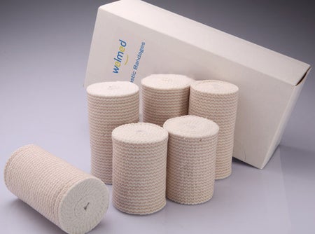 Elastic Bandage Welmed Premium Weave 4 Inch X 5 Yard Single Hook and Loop Closure Tan NonSterile Standard Compression