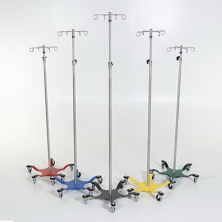 IV Stand Floor Stand 4 Hooks 5 Legs with Casters