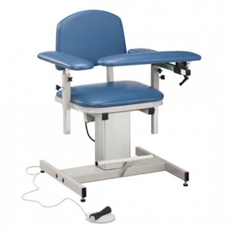 Blood Drawing Chair Power Series Padded Flip Up Armrest Wedgewood Blue 375 lbs. Weight Capacity
