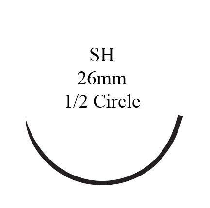 Absorbable Suture with Needle Coated Vicryl™ Polyglactin 910 SH 1/2 Circle Taper Point Needle Size 4-0 Braided