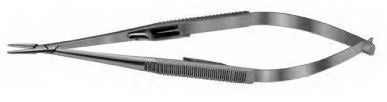 Needle Holder Castroviejo 148 mm Length Medium 10 mm Tungsten Carbide Inlaid Straight Jaw Flat Serrated Handle