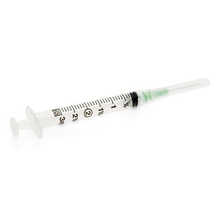 Standard Hypodermic Syringe with Needle Medline 3 mL 1 Inch 21 Gauge NonSafety Regular Wall