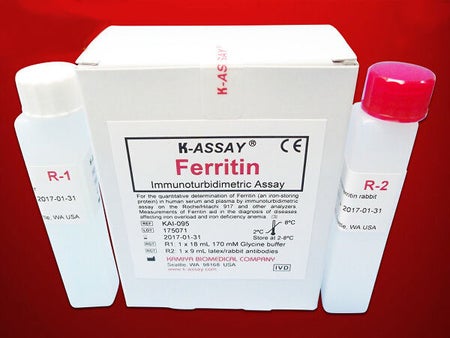General Chemistry Reagent K-ASSAY® Ferritin For Roche / Hitachi 917 or other Chemistry Analyzers 111 Tests