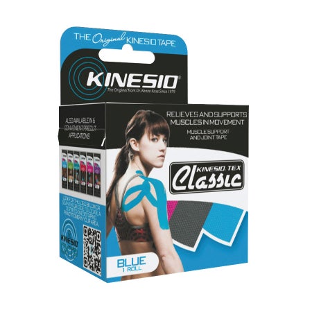 Kinesiology Tape Kinesio® Tex Classic Blue 2 Inch X 4-2/5 Yard Cotton NonSterile