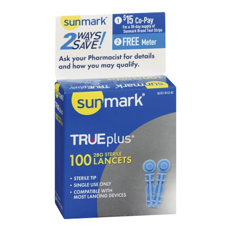 Lancet for Lancing Device Sunmark® 28 Gauge Non-Safety Twist Off Cap Multiple Sites