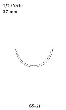 Absorbable Suture with Needle V-Loc™ 90 Polyester GS -21 1/2 Circle Taper Point Needle Size 2-0 Barbed Monofilament