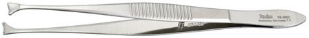 Fixation Forceps Miltex® Waldeau 4-3/8 Inch Length OR / Surgical Grade German Stainless Steel NonSterile NonLocking Thumb Handle Straight Concave with Fine Teeth