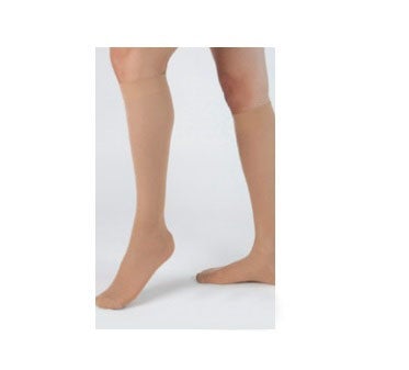 Compression Stocking Health Support® Knee High Size D / Regular Beige Closed Toe