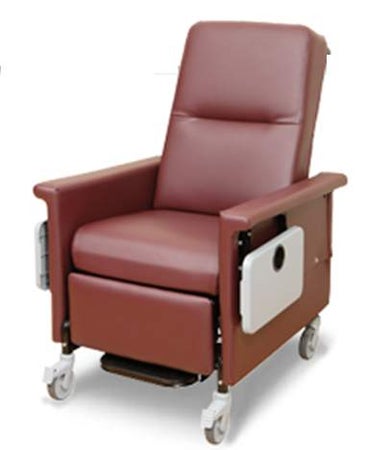 Standard Transport Manual Recliner 54 Series Colonial Blue Foam 5 Inch Casters 300 lbs. Weight Capacity