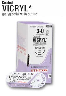Absorbable Ligating Reel with Suture Coated Vicryl™ LigaPak™ Polyglactin 910 Size 3-0 54 Inch Suture Braided