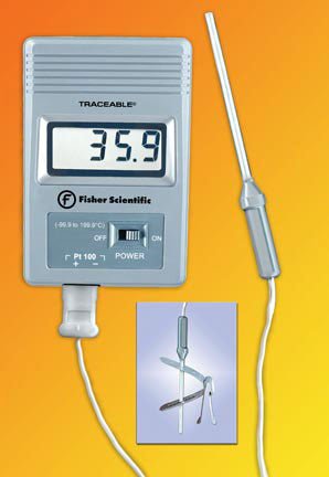 Digital Freezer Thermometer Fisher Scientific™ Traceable® Celsius -99.9° to +199.9°C Platinum RTD Sensor Multiple Mounting Options Battery Operated