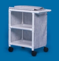 Linen Cart with Cover 2 Shelves PVC 4 Inch Casters, 2 Locking