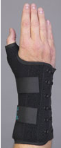 Wrist Brace Ryno Lacer® Aluminum / Polypropylene / Stockinette / Suede Right Hand Black Large