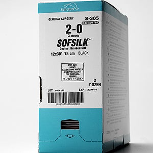 Nonabsorbable Suture without Needle Sofsilk™ Silk Size 2 30 Inch Suture Braided